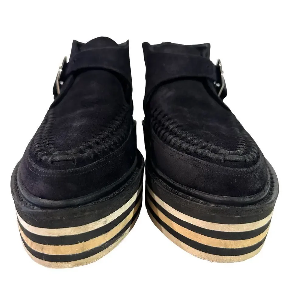 RARE Saint Laurent Paris Munkstrap Striped Platform Creepers Size 41-8